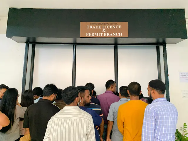 Citizens at the counter of the Trade Licence & Permit Branch